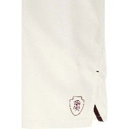 White Polyester Bermuda Shorts