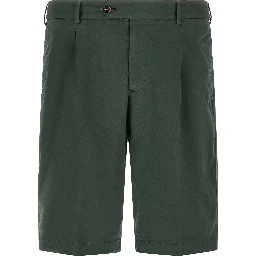 Bicolor Cotton Bermuda Shorts