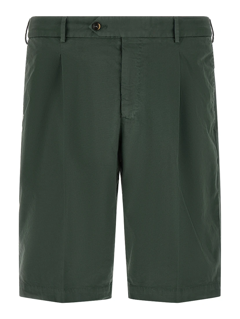 Bicolor Cotton Bermuda Shorts