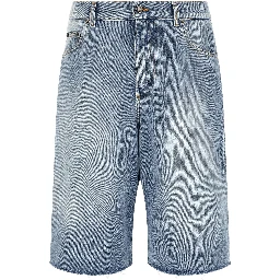 Blue Cotton Bermuda Shorts