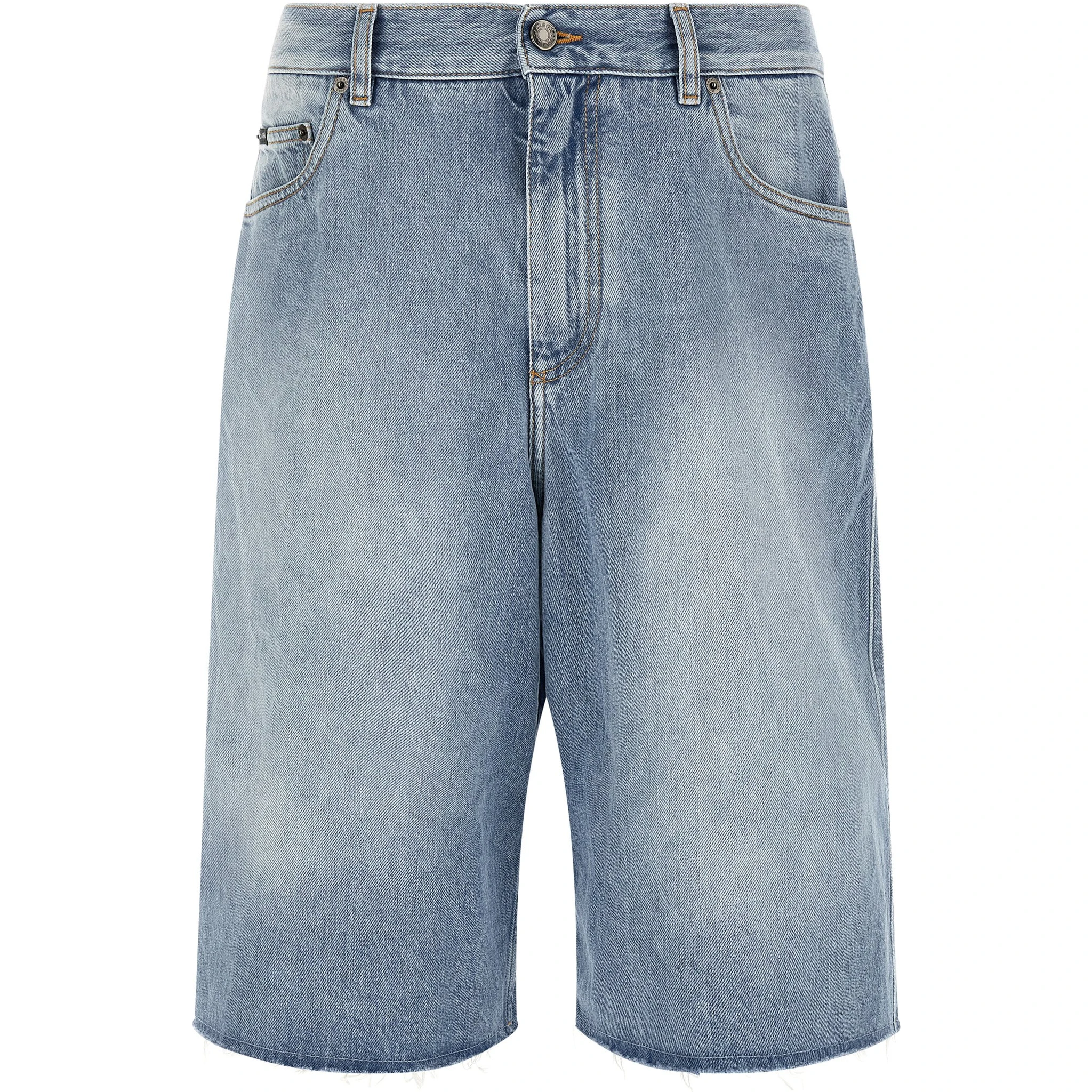 Blue Cotton Bermuda Shorts