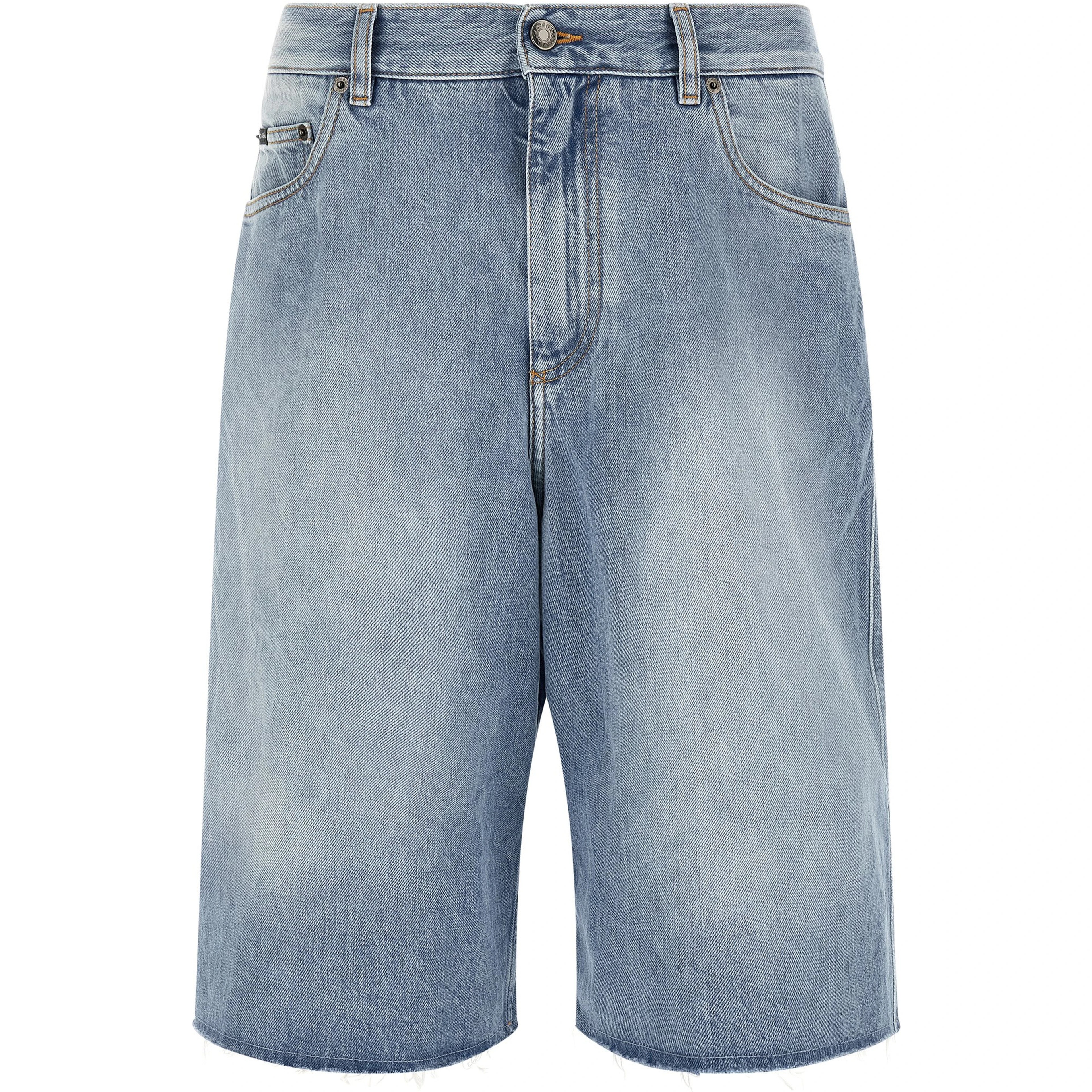 Blue Cotton Bermuda Shorts