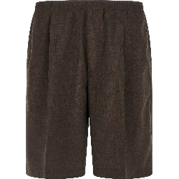Brown Polyester Bermuda Shorts