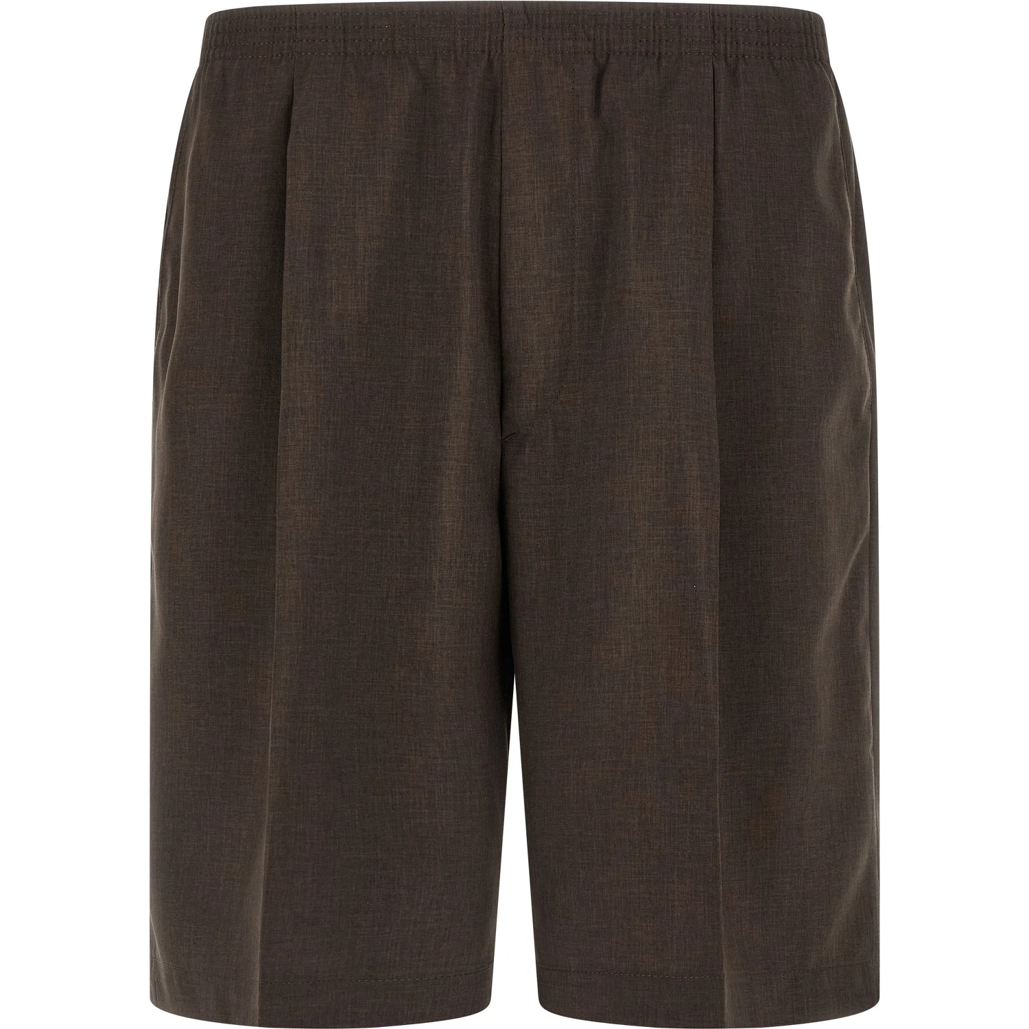 Brown Polyester Bermuda Shorts