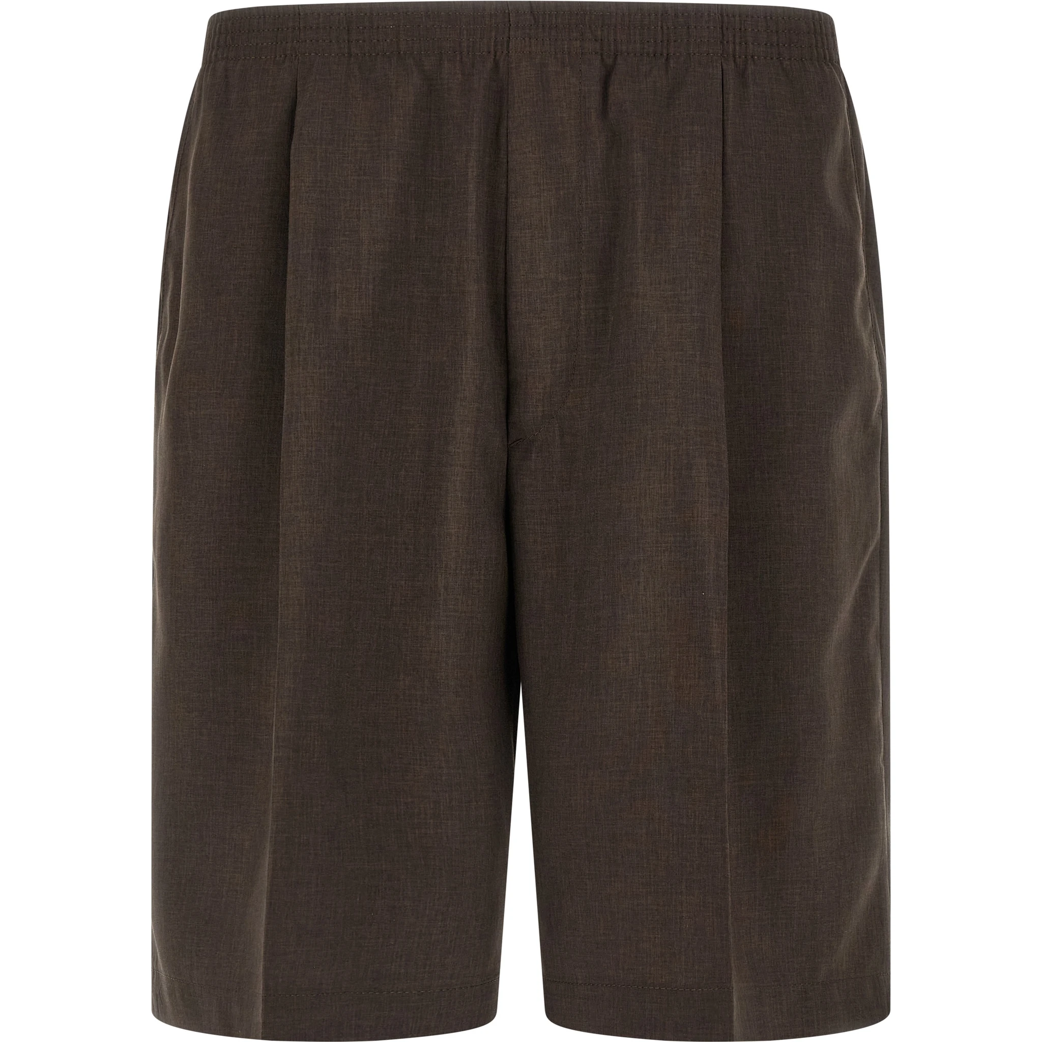 Brown Polyester Bermuda Shorts