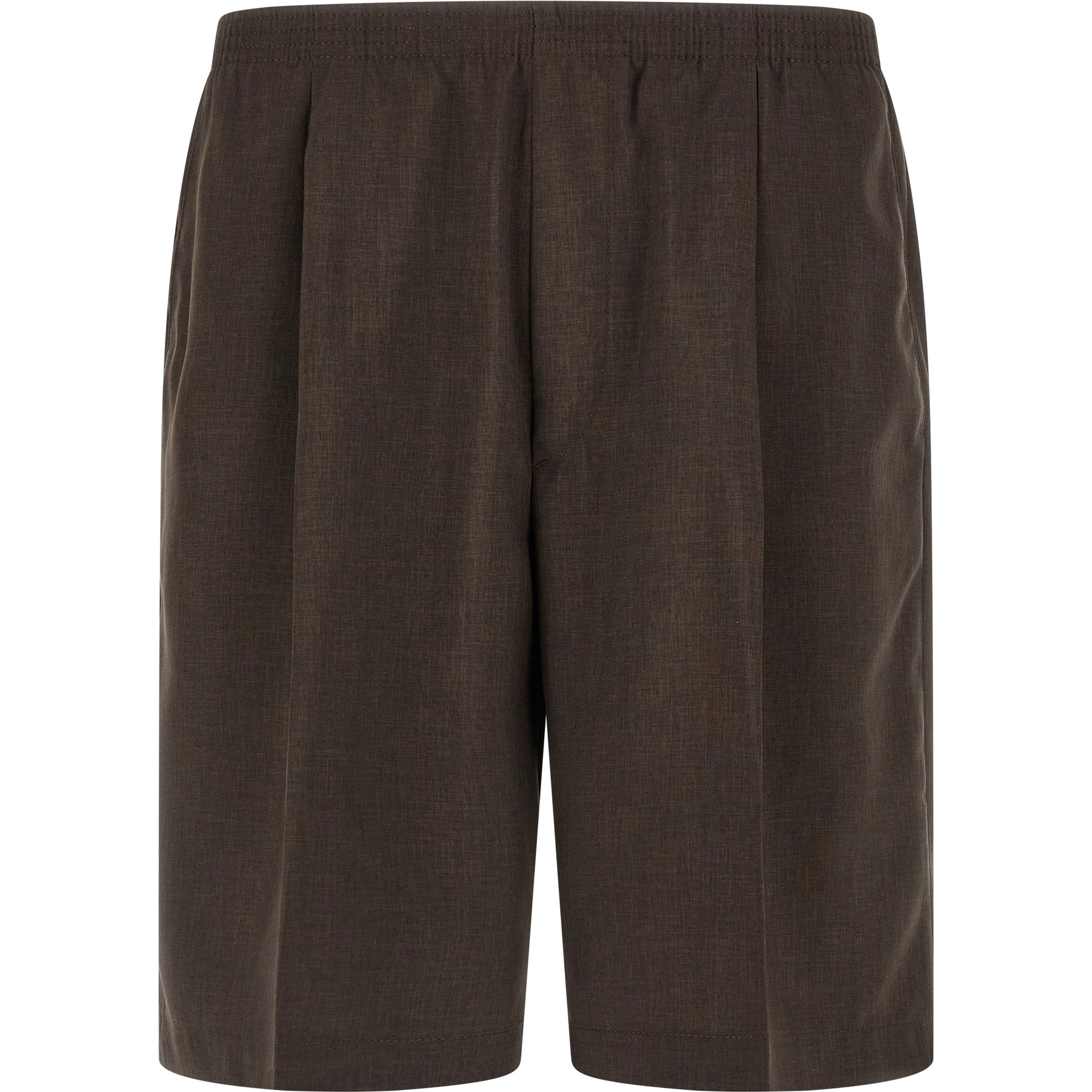 Brown Polyester Bermuda Shorts