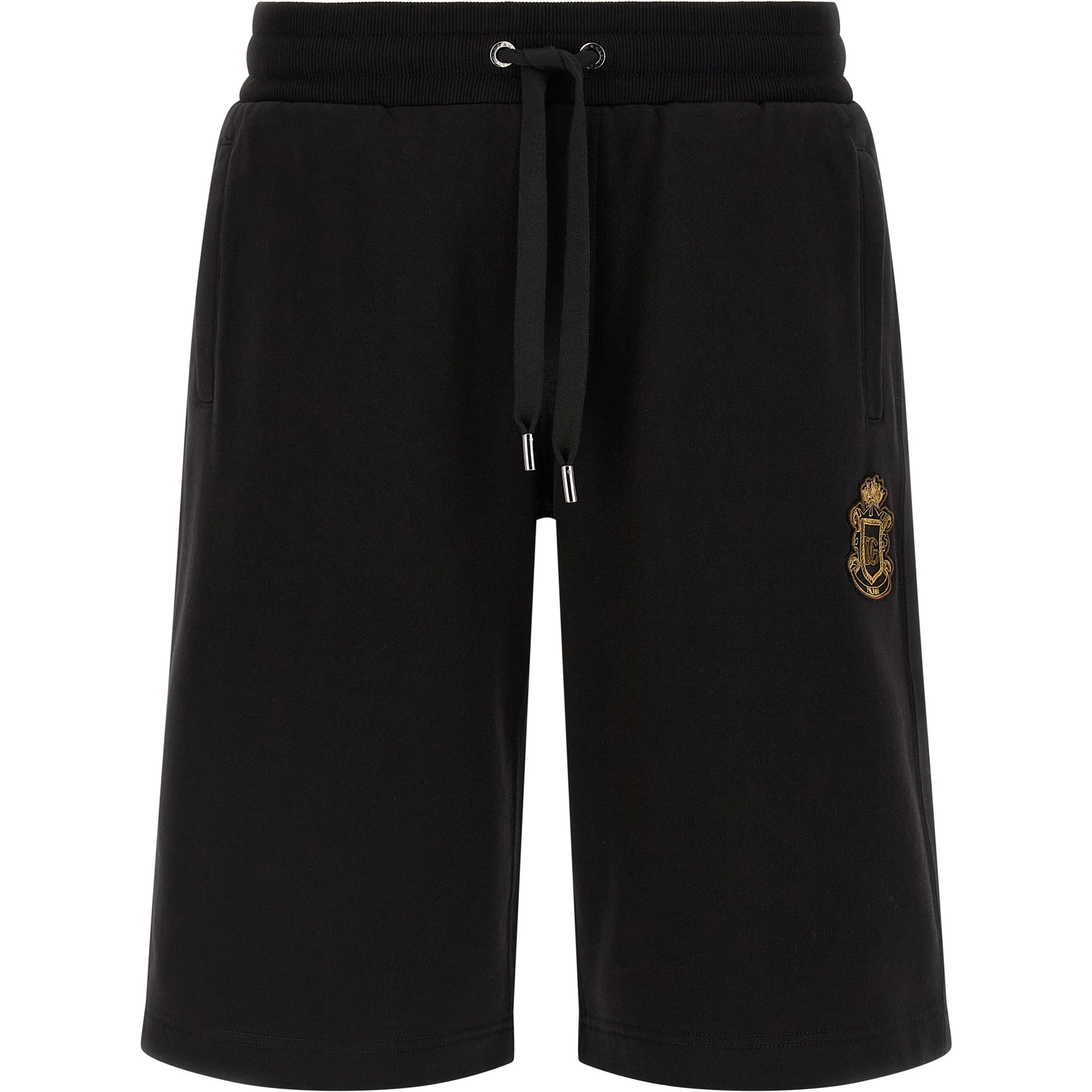 Black Cotton Bermuda Shorts