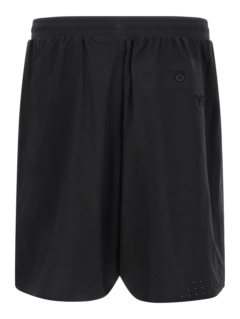 Black Polyester Bermuda Shorts