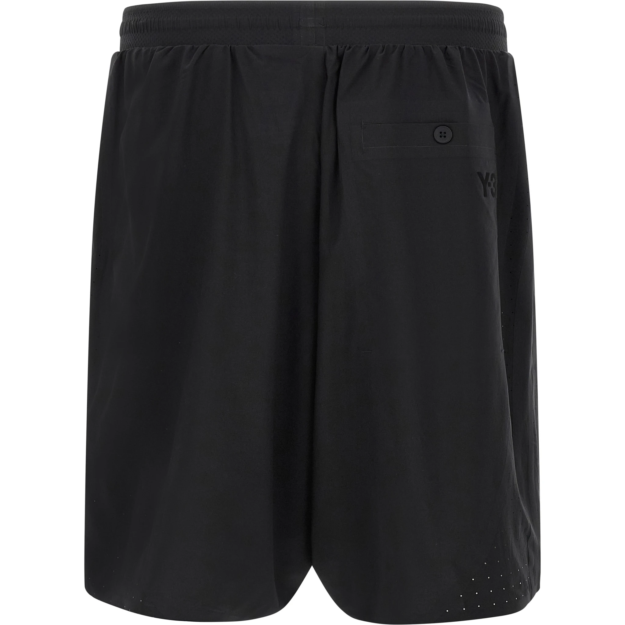 Black Polyester Bermuda Shorts