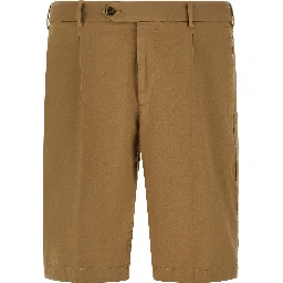 Beige Cotton Bermuda Shorts