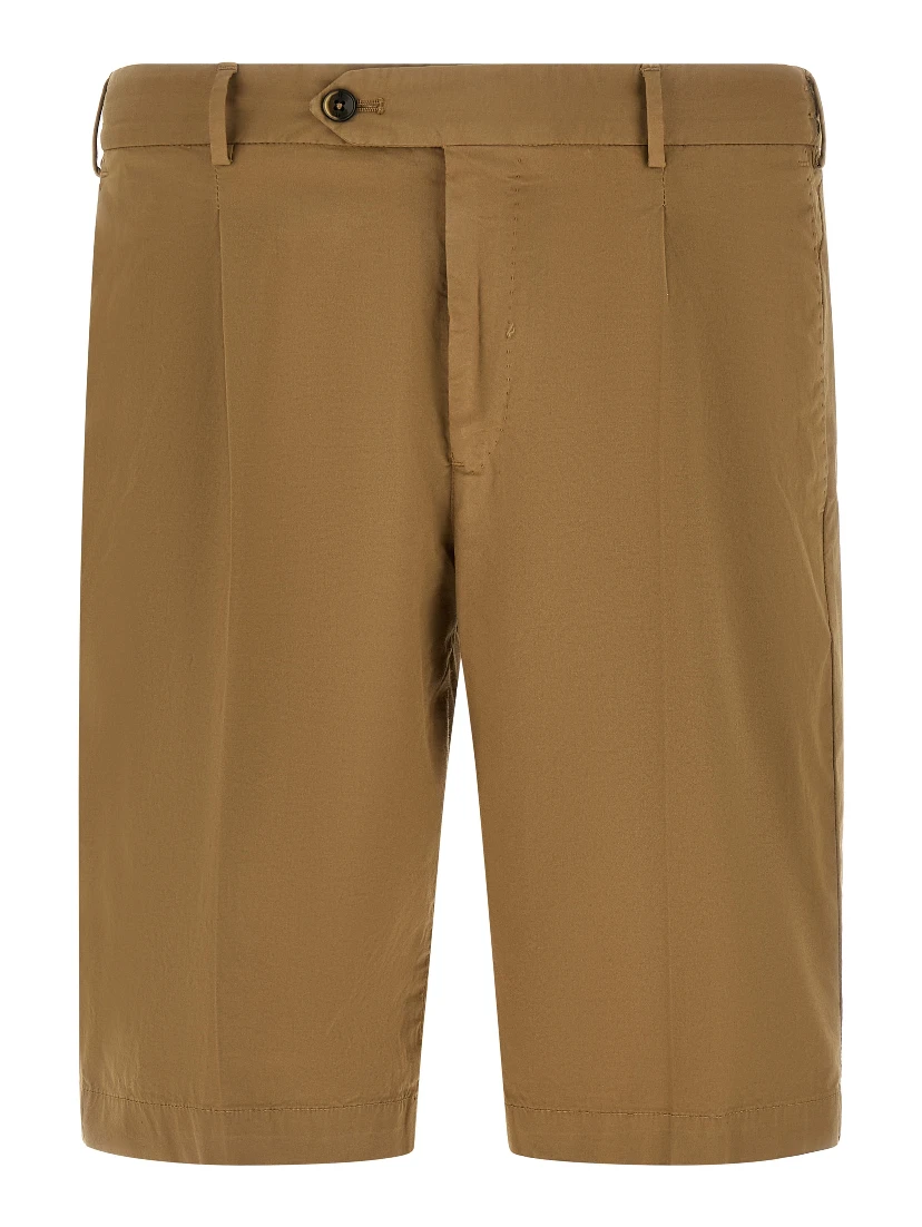 Beige Cotton Bermuda Shorts