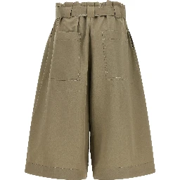 Bicolor Cotton Bermuda Shorts