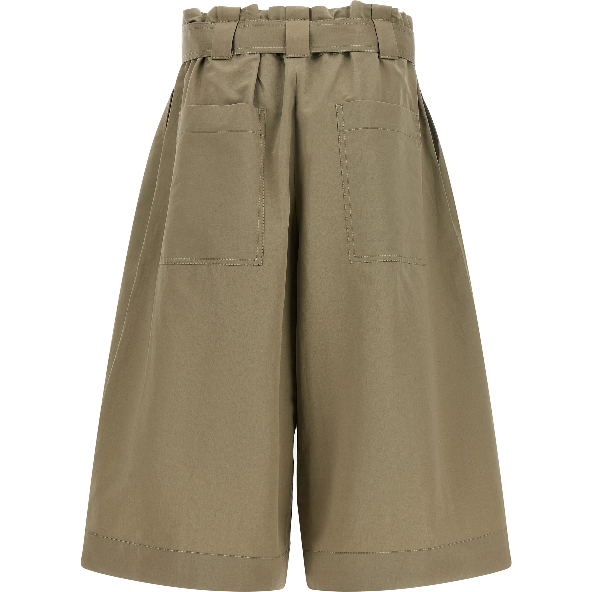 Bicolor Cotton Bermuda Shorts