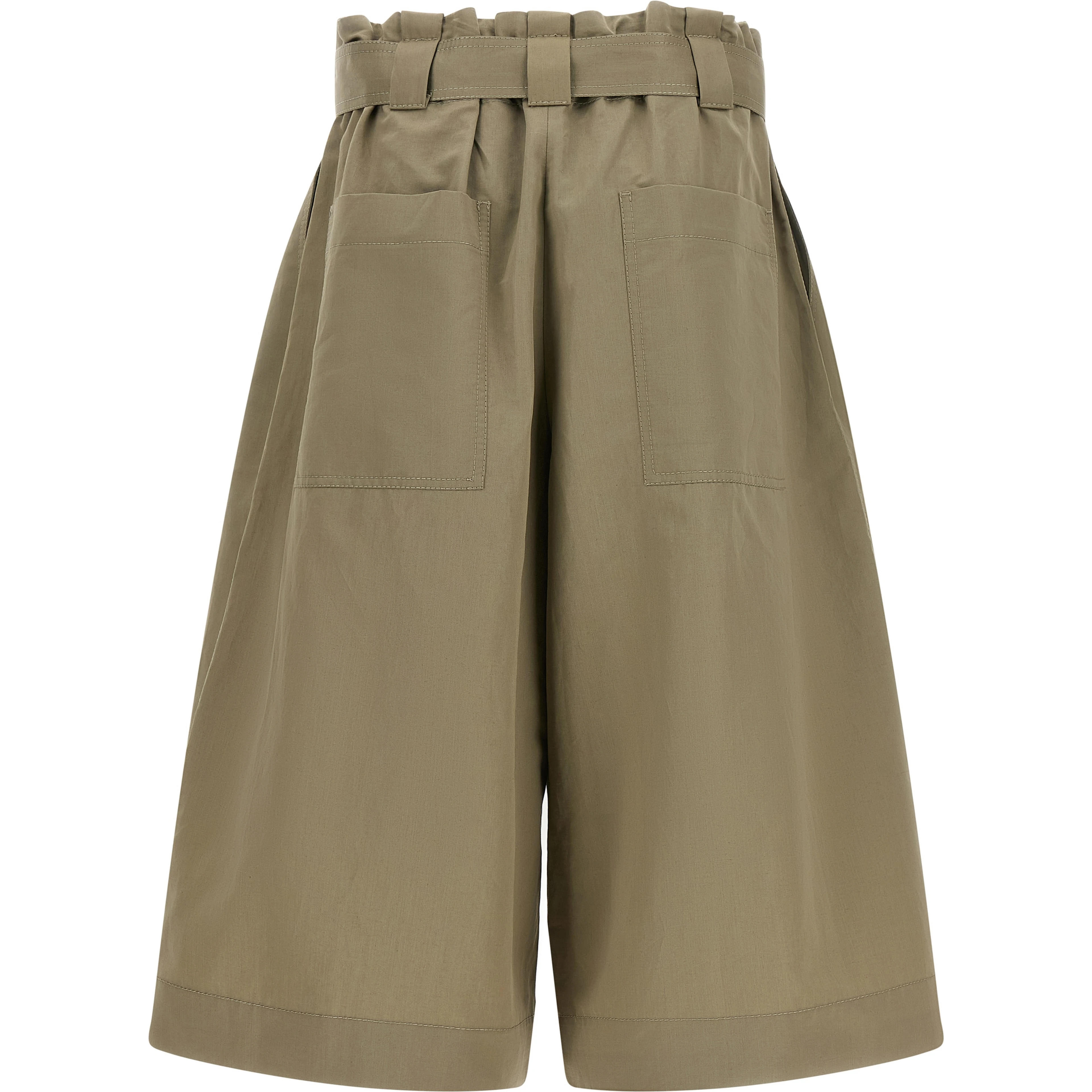 Bicolor Cotton Bermuda Shorts