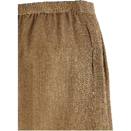 Beige Polyester Bermuda Shorts
