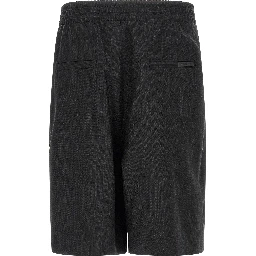 Black Virgin Wool Bermuda Shorts
