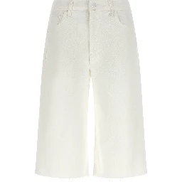 White Cotton Bermuda Shorts