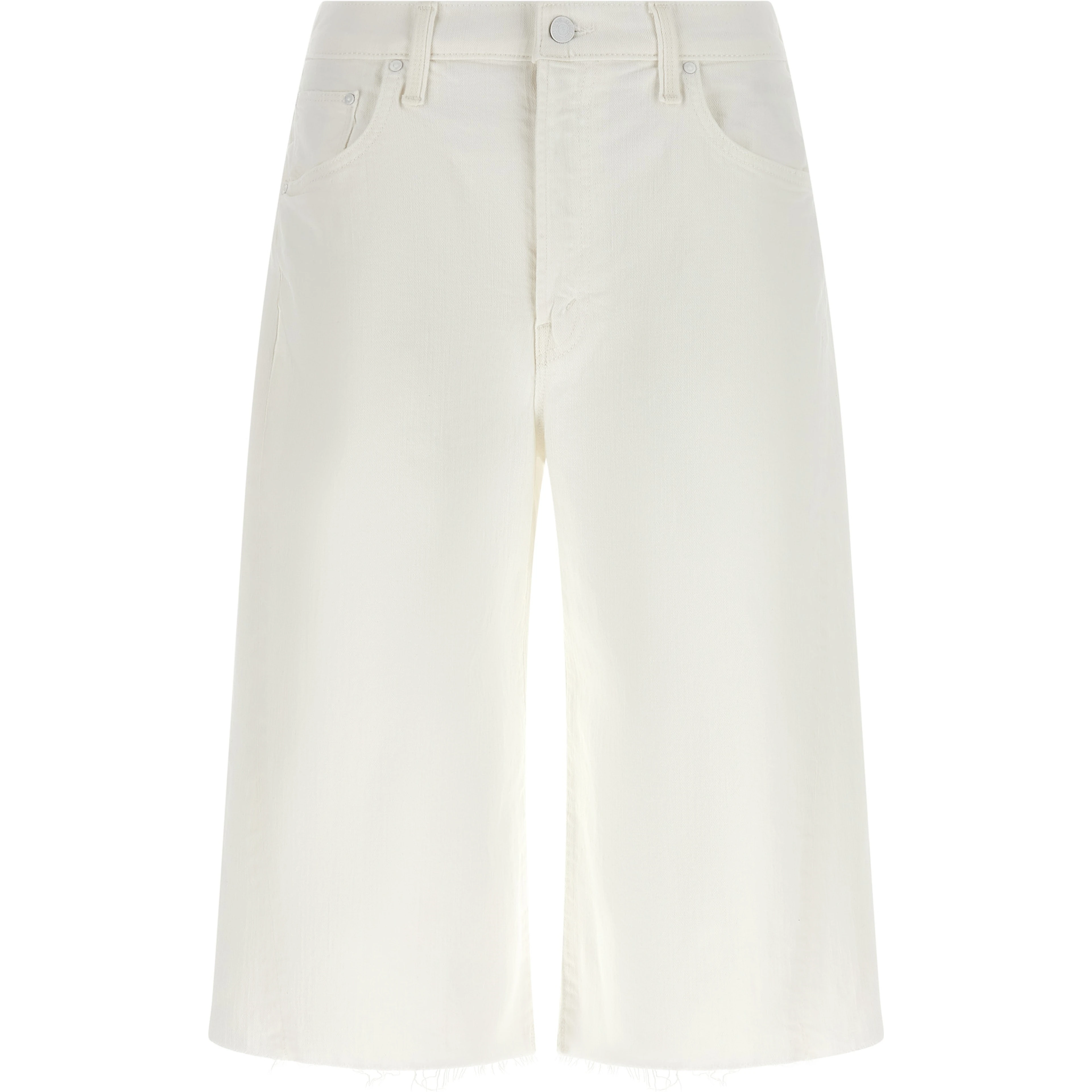 White Cotton Bermuda Shorts