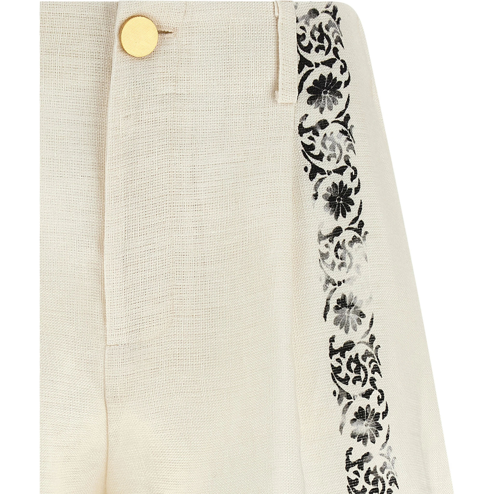 Bicolor Linen Bermuda Shorts