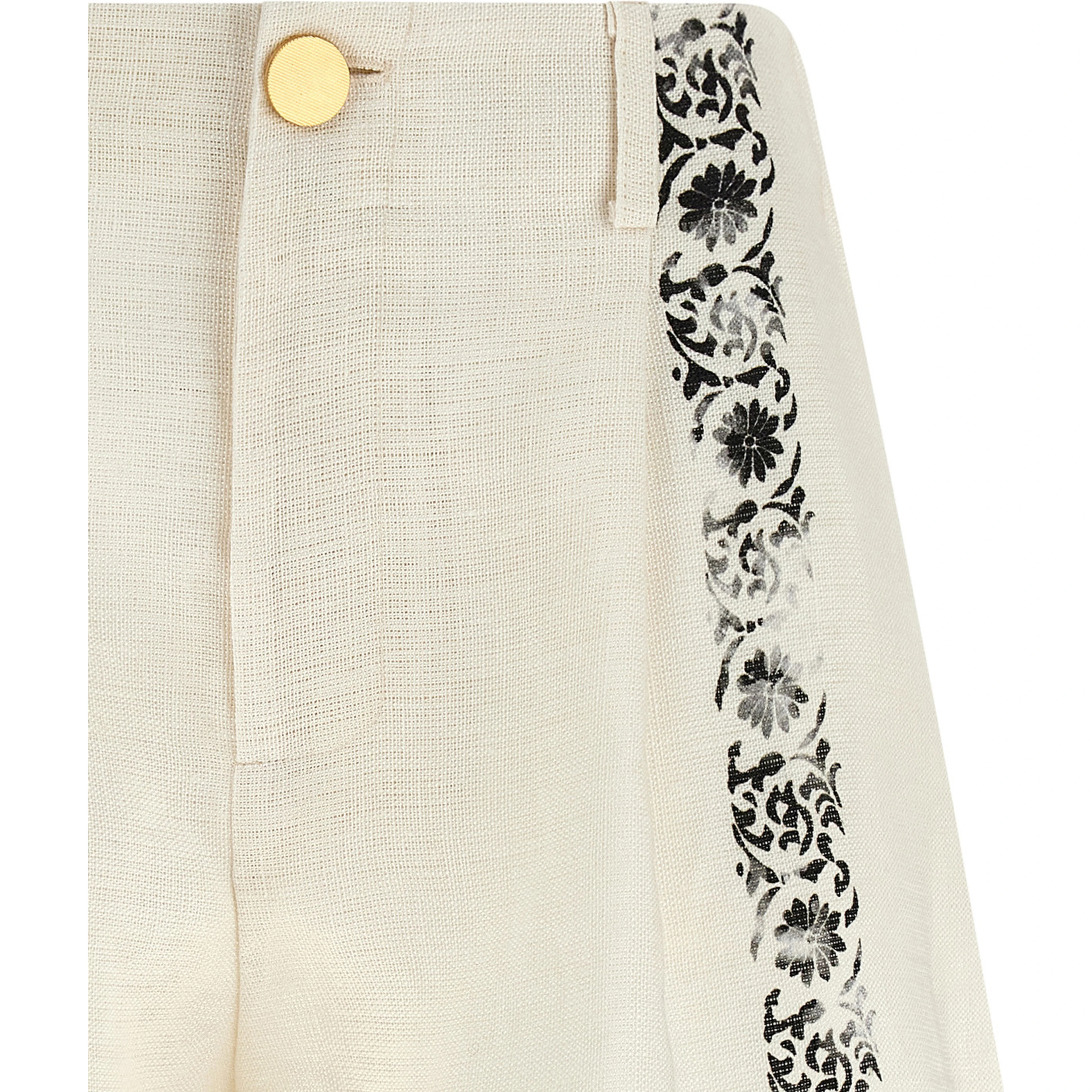 Bicolor Linen Bermuda Shorts