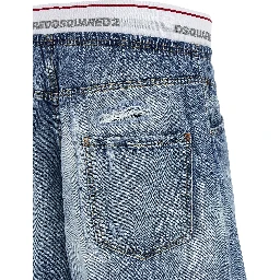 Blue Cotton Bermuda Shorts