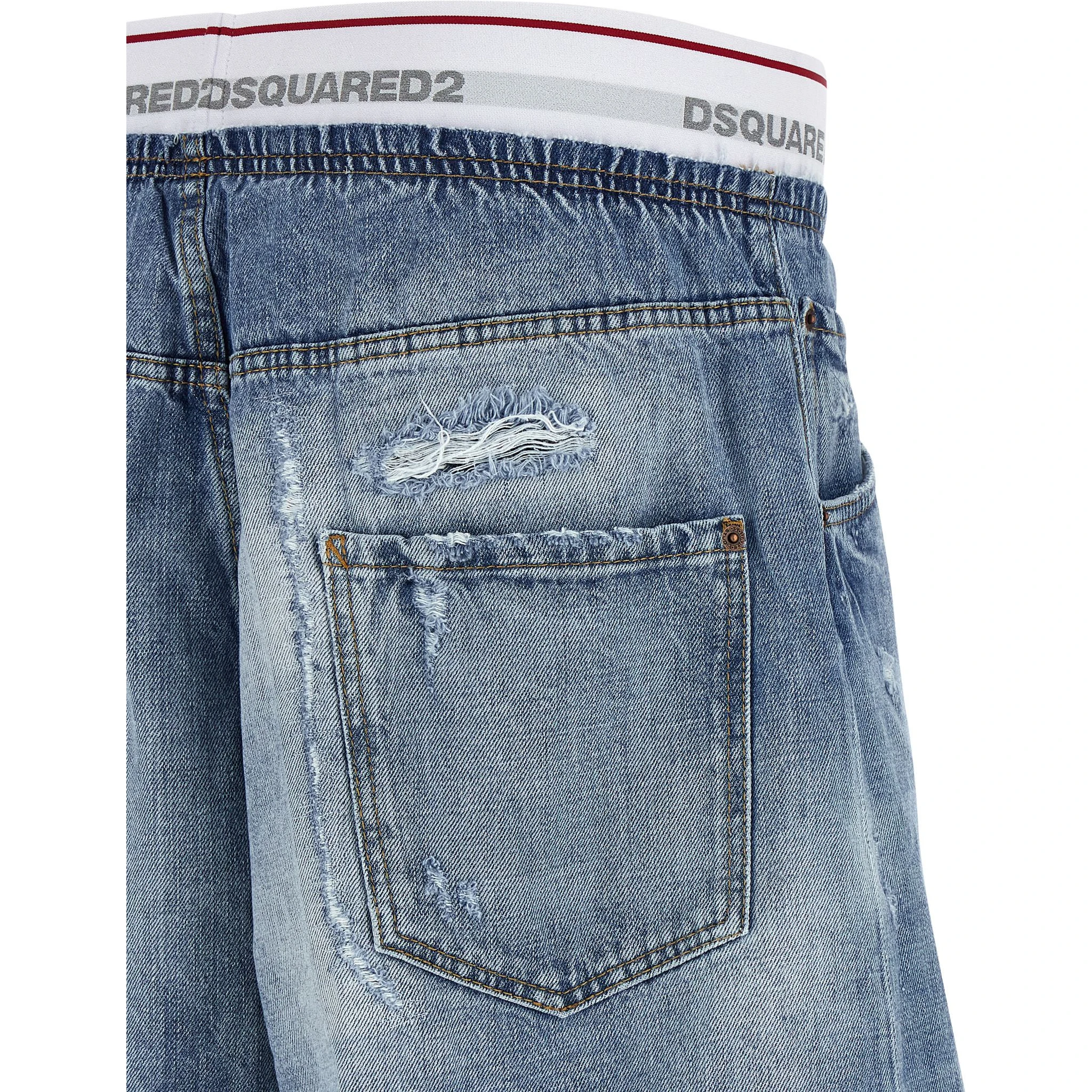 Blue Cotton Bermuda Shorts