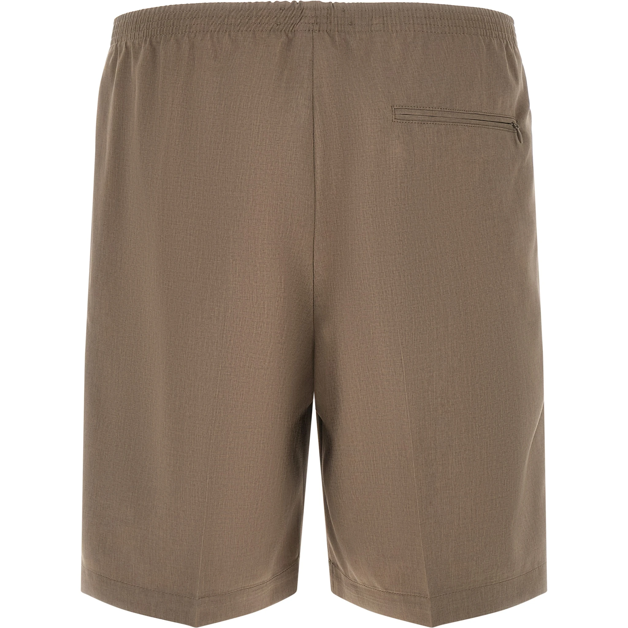 Brown Polyester Bermuda Shorts