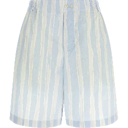 Blue Linen Bermuda Shorts