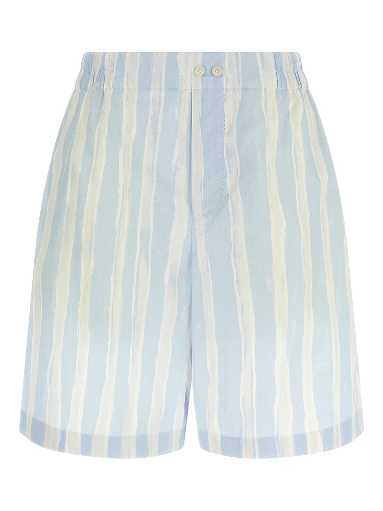 Blue Linen Bermuda Shorts