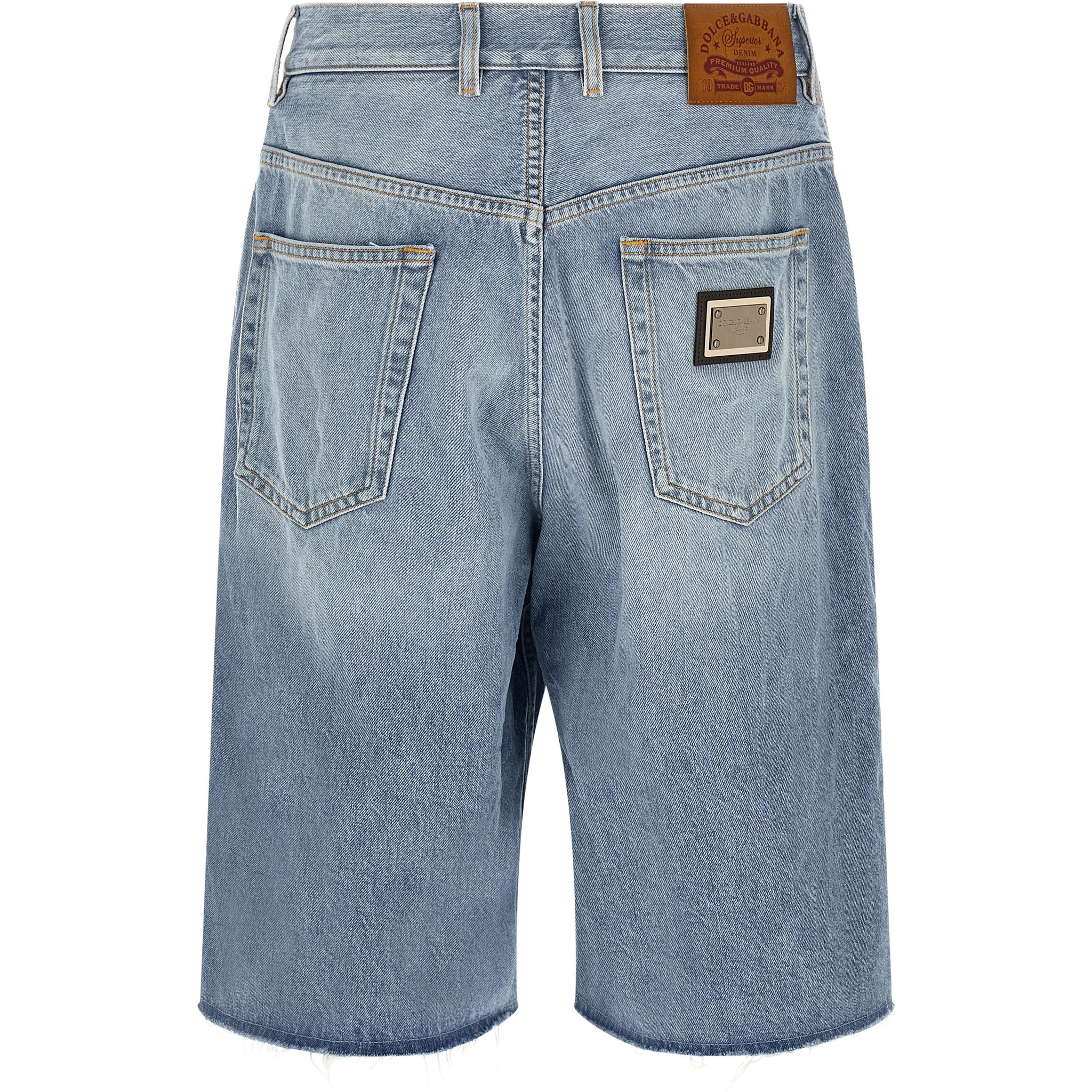 Blue Cotton Bermuda Shorts