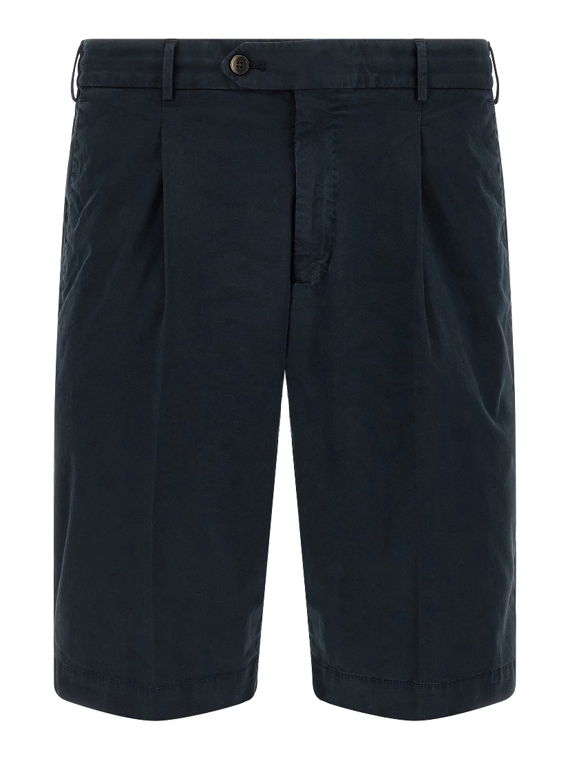 Blue Cotton Bermuda Shorts
