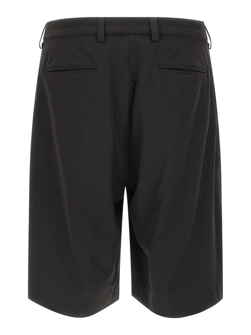 Black Polyester Bermuda Shorts