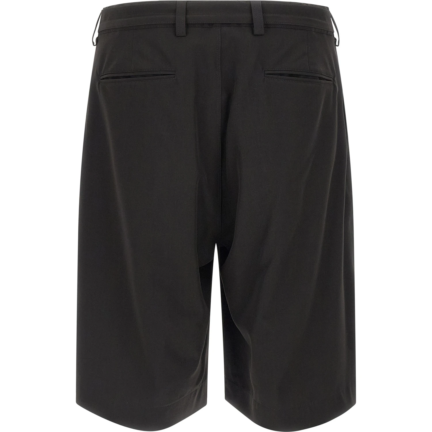 Black Polyester Bermuda Shorts