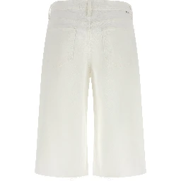 White Cotton Bermuda Shorts