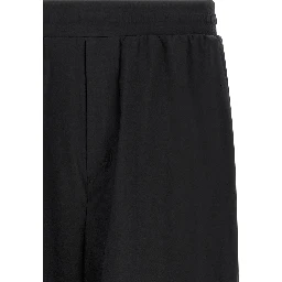 Black Polyester Bermuda Shorts