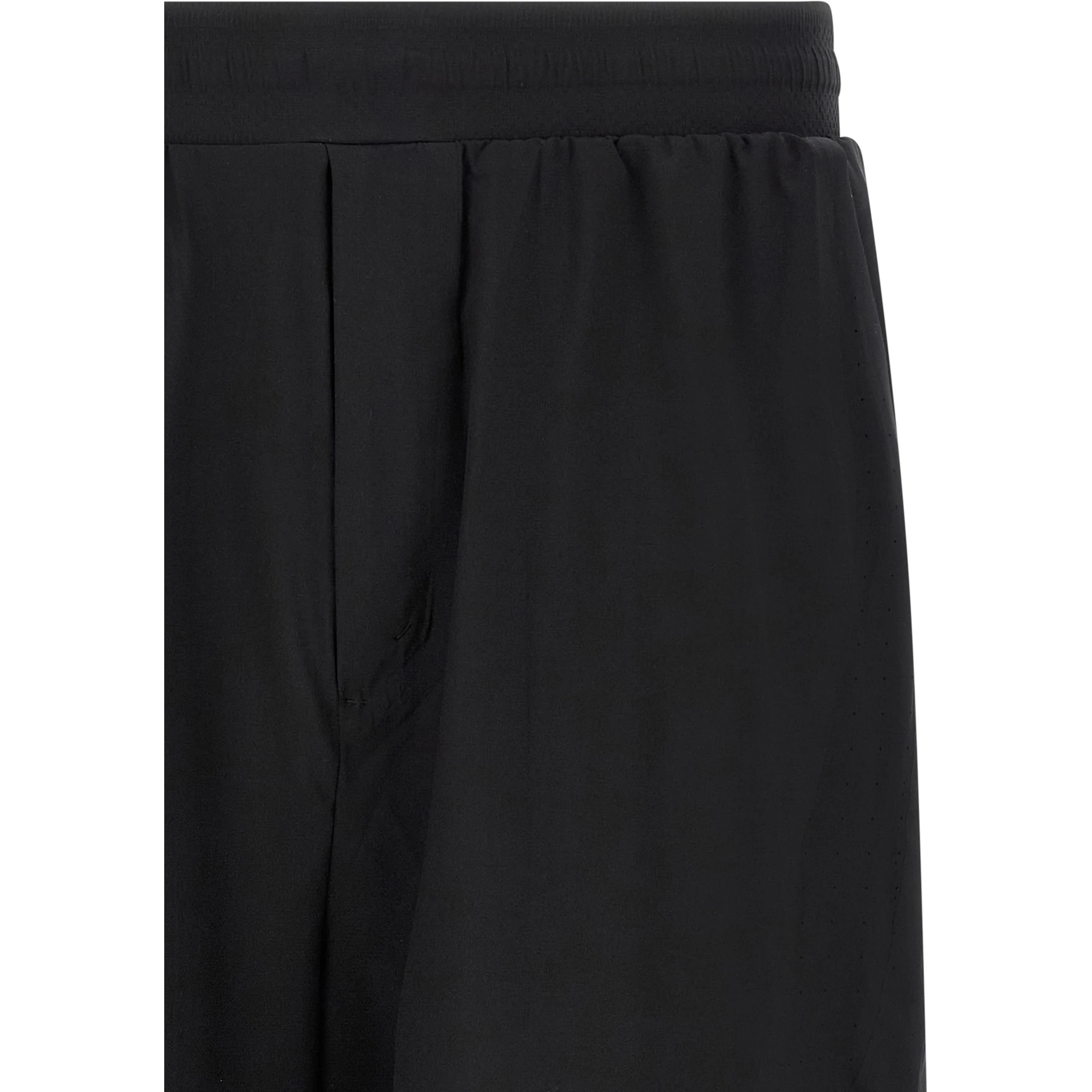 Black Polyester Bermuda Shorts