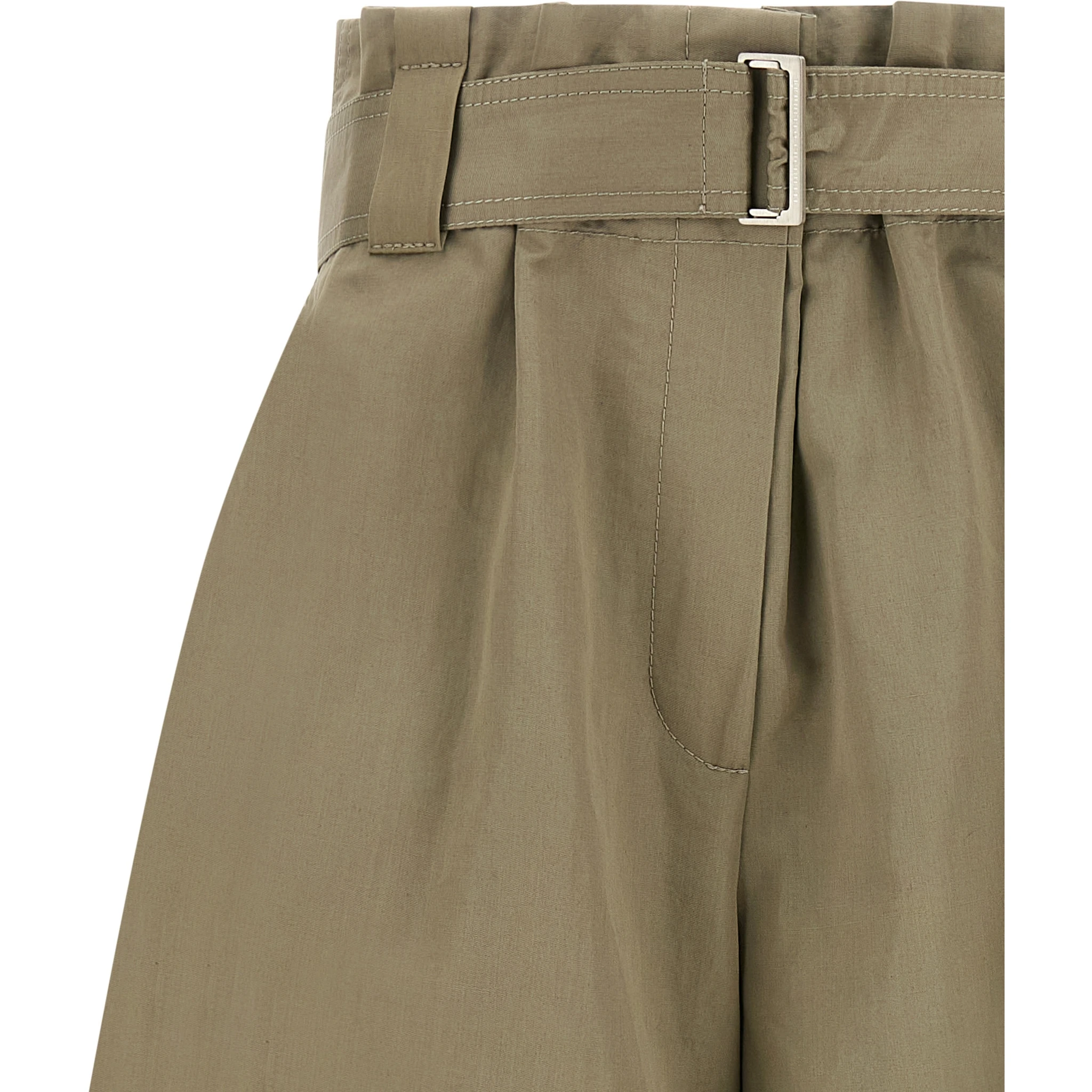 Bicolor Cotton Bermuda Shorts