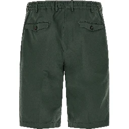 Bicolor Cotton Bermuda Shorts