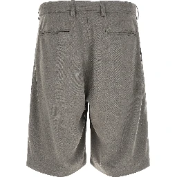 Gray Polyester Bermuda Shorts
