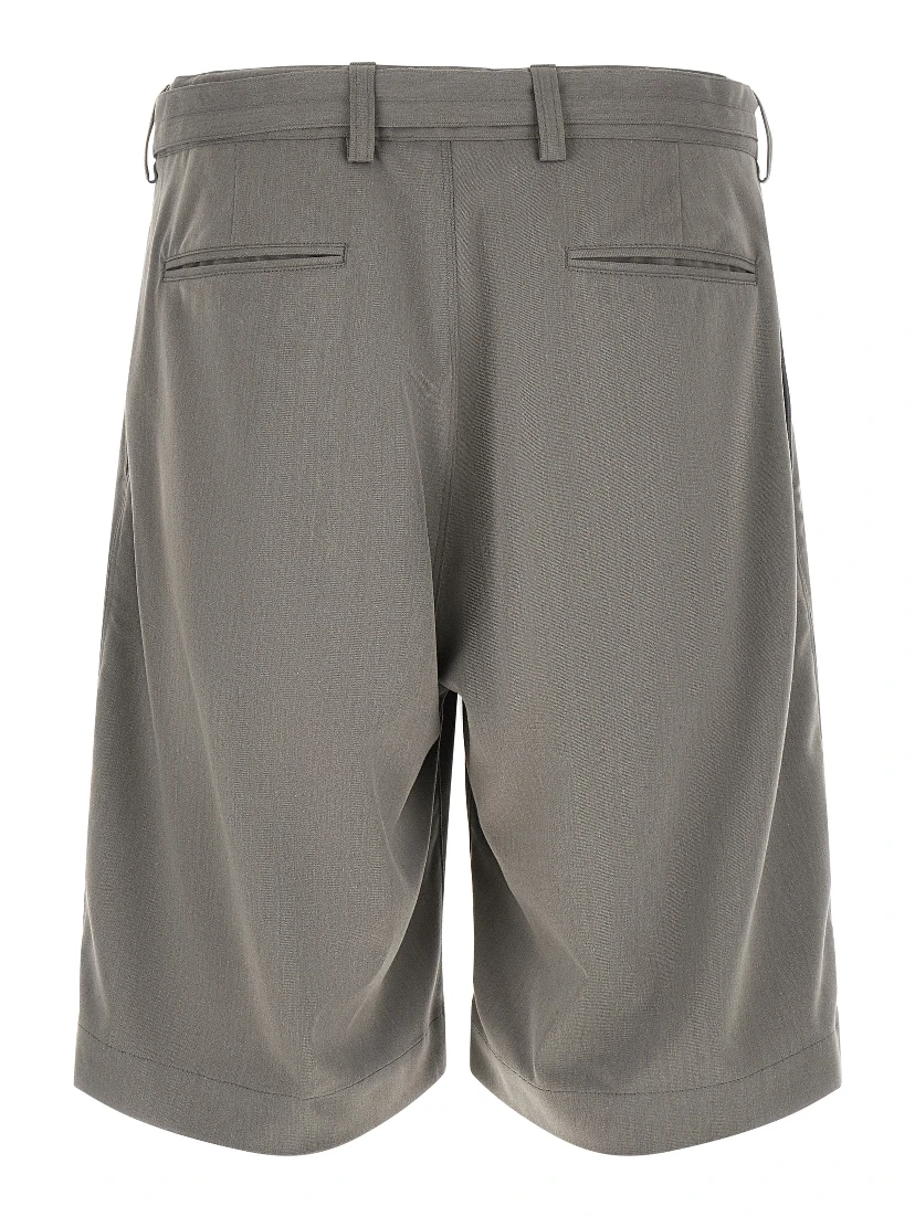 Gray Polyester Bermuda Shorts