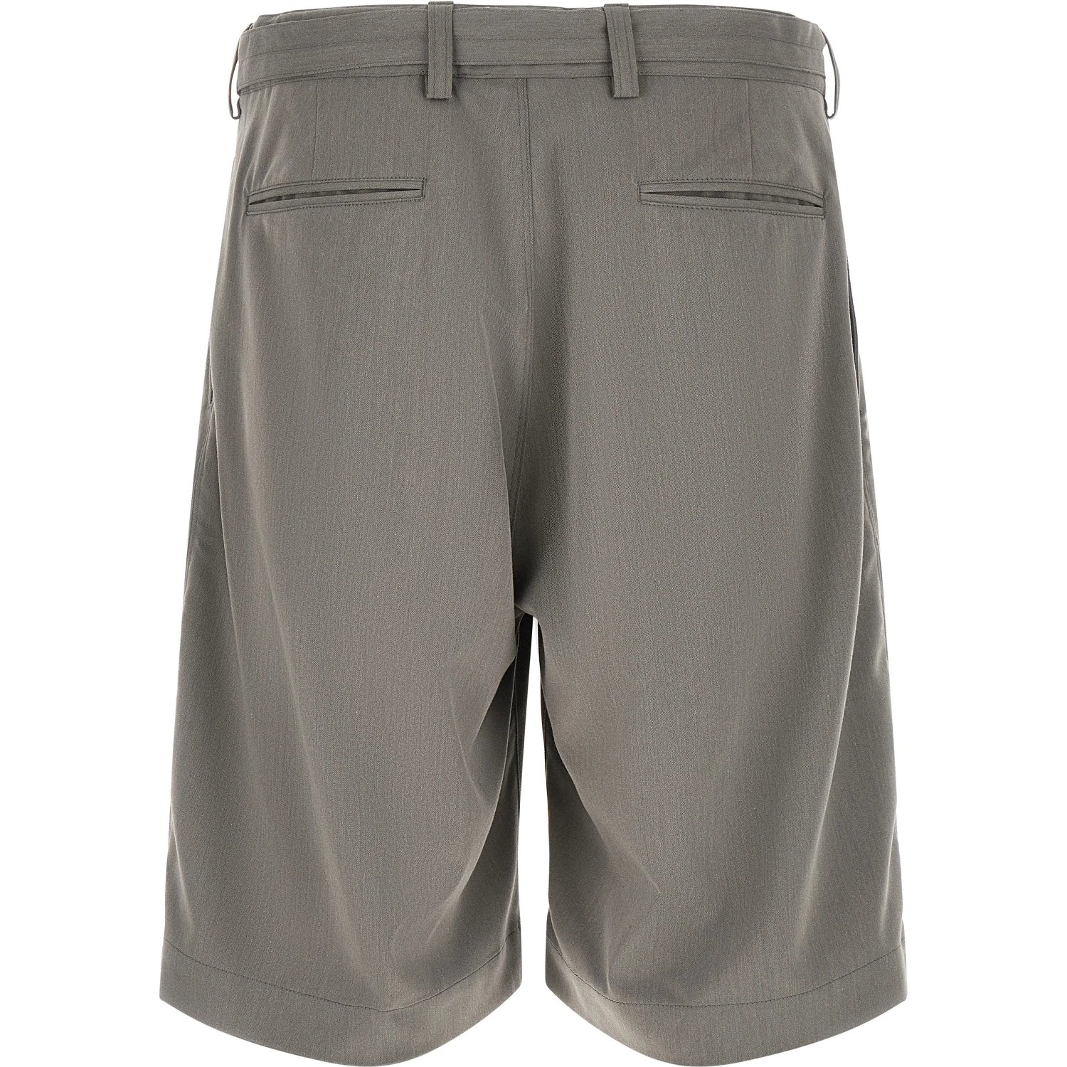 Gray Polyester Bermuda Shorts