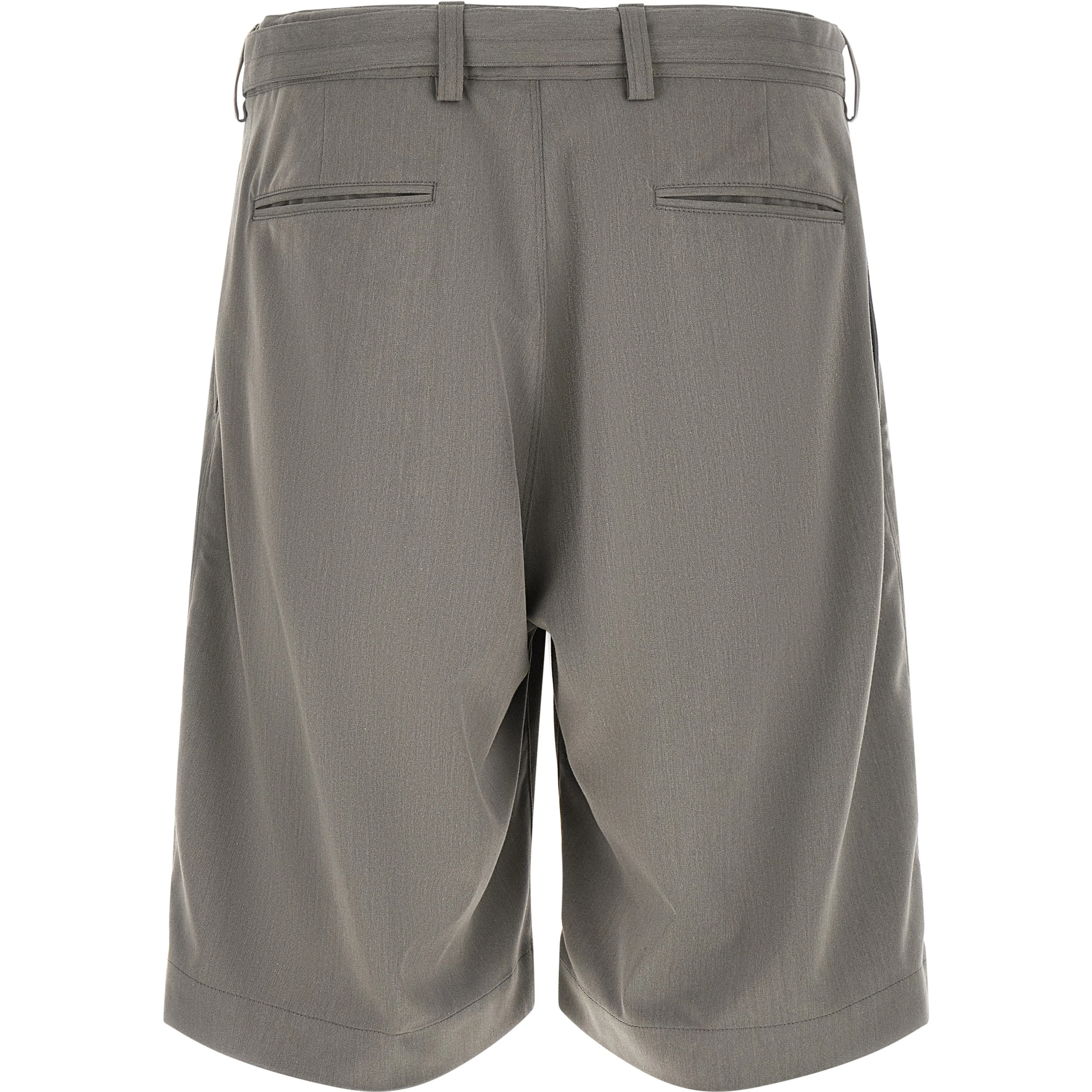 Gray Polyester Bermuda Shorts