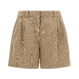 Beige Cotton Bermuda Shorts