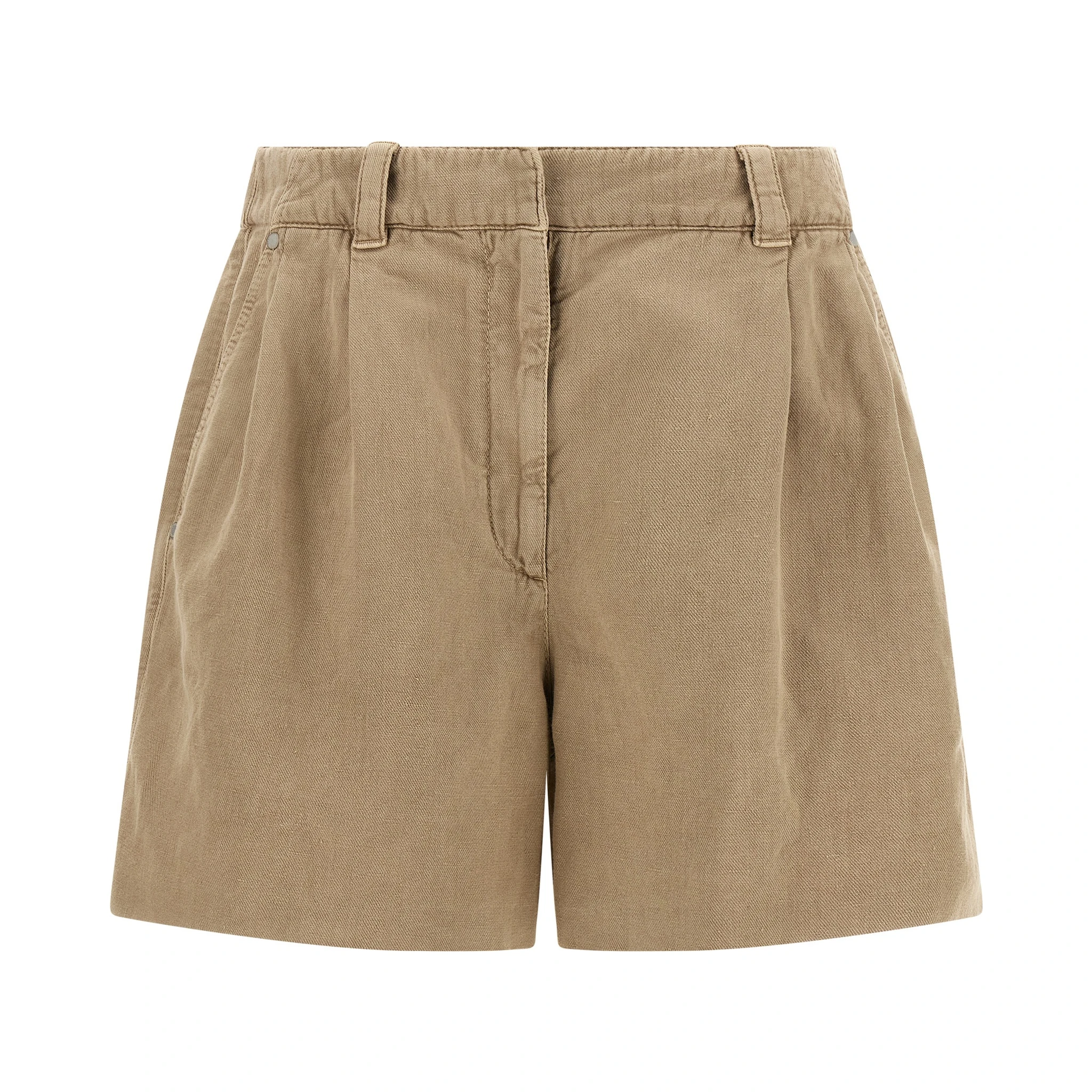 Beige Cotton Bermuda Shorts
