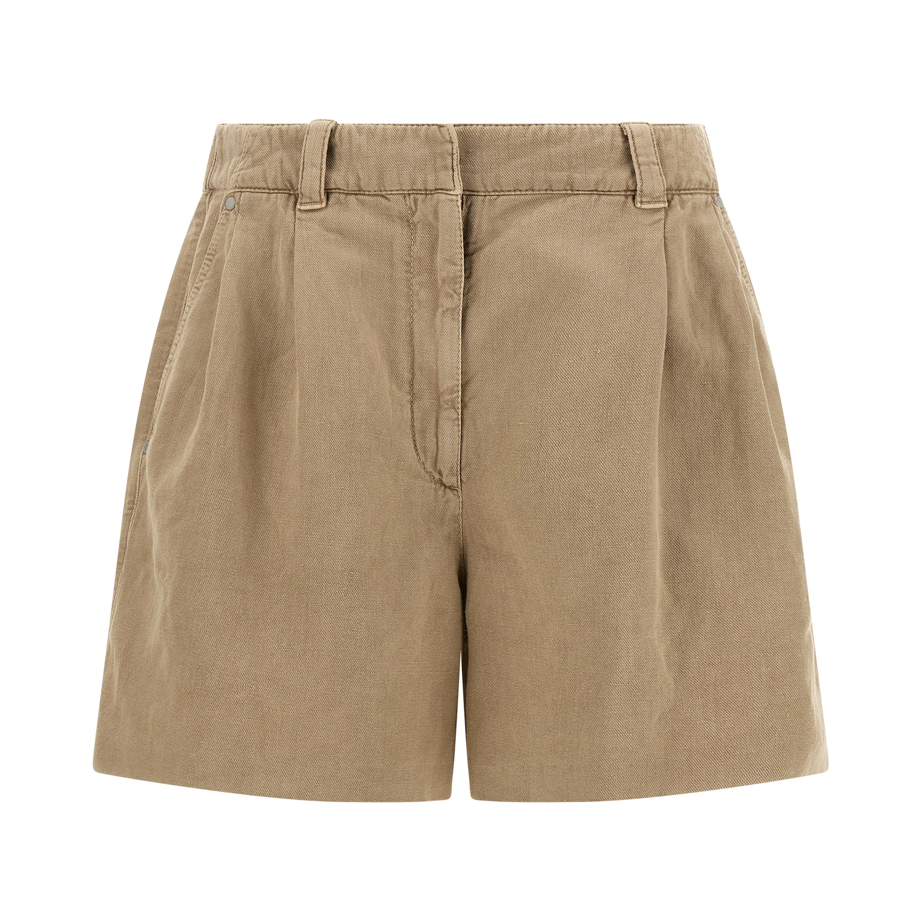 Beige Cotton Bermuda Shorts
