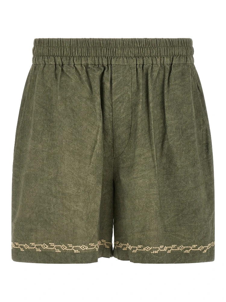 Bicolor Cotton Bermuda Shorts