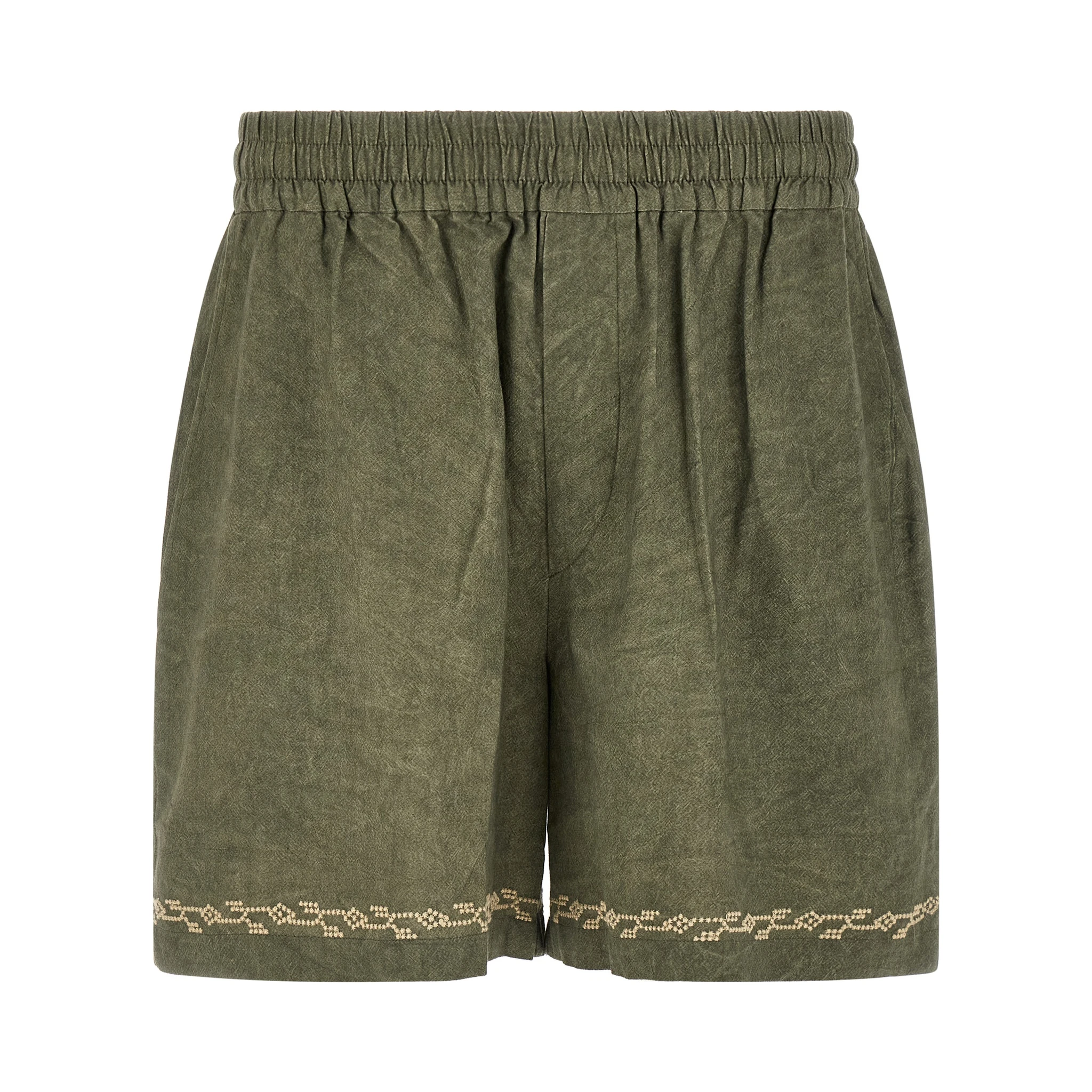 Bicolor Cotton Bermuda Shorts