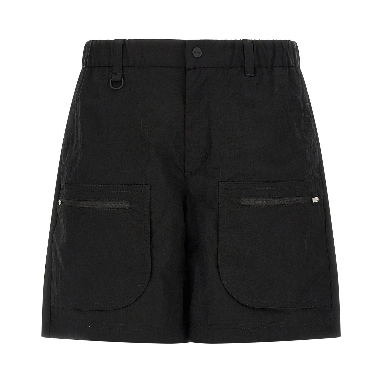 Black Polyamide Bermuda Shorts