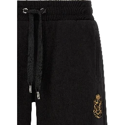 Black Cotton Bermuda Shorts