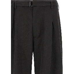 Black Polyester Bermuda Shorts